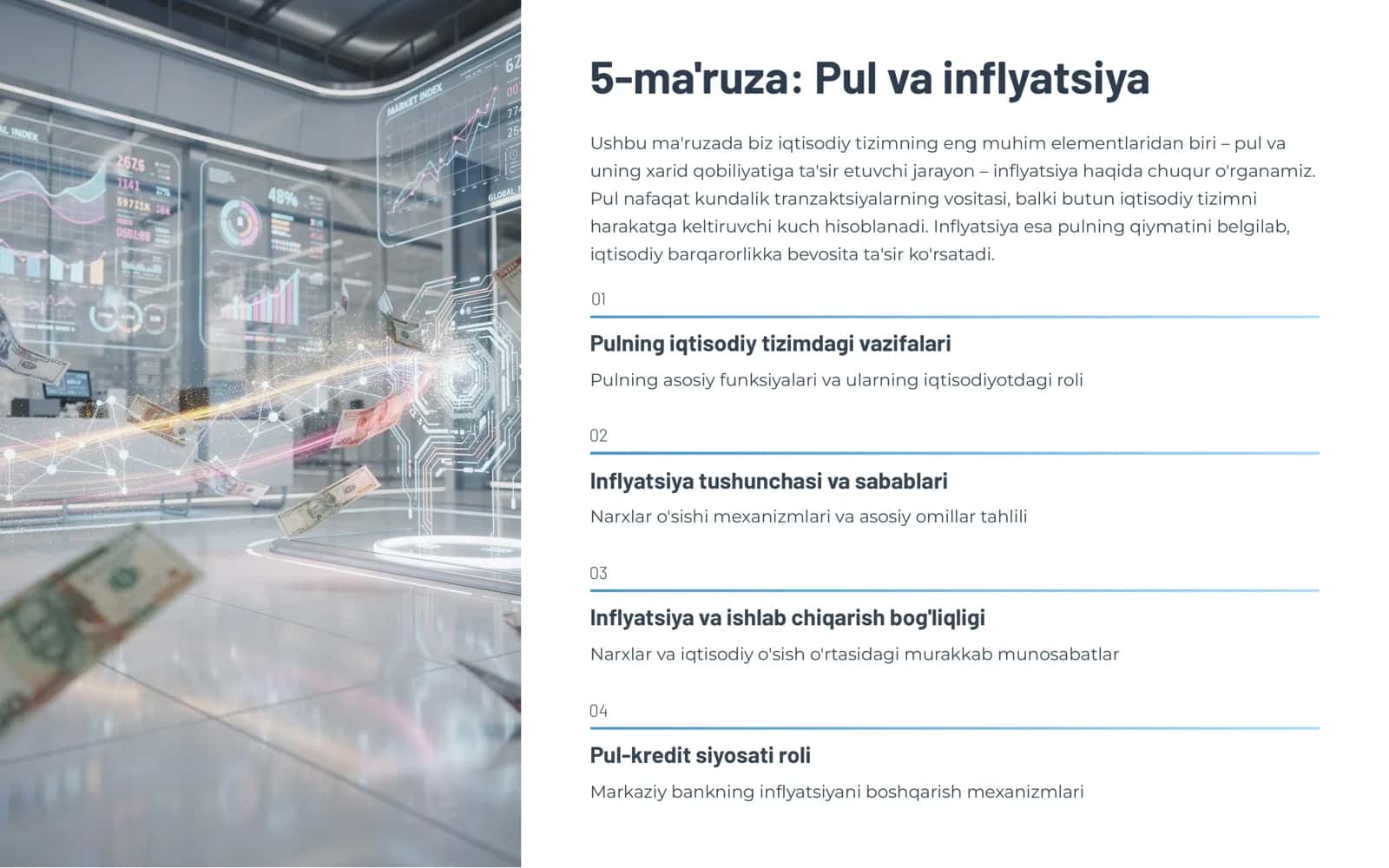 5-ma'ruza: Pul va inflyatsiya