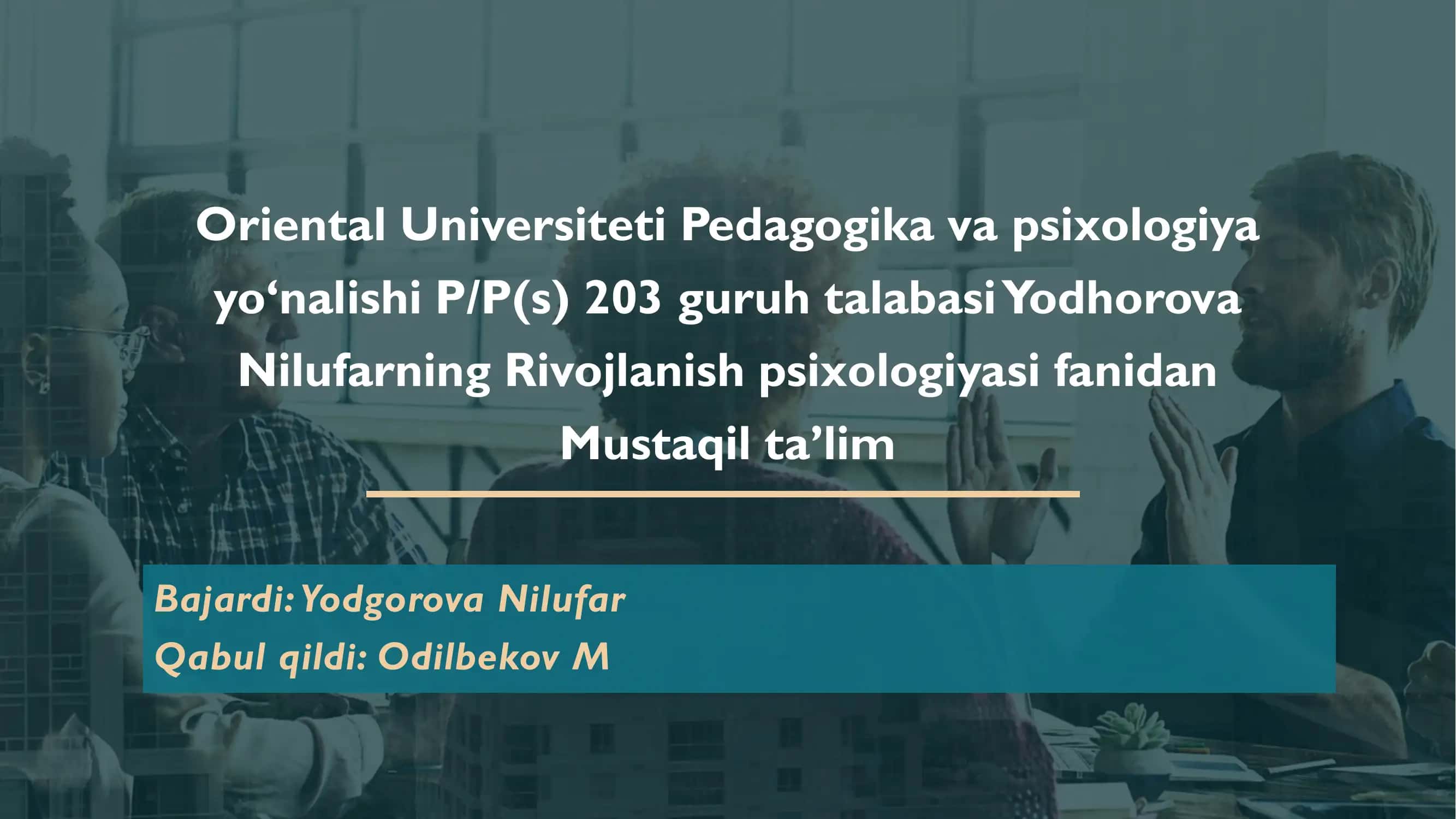 Pedagogik psixologiyaning muammolari va vazifalari