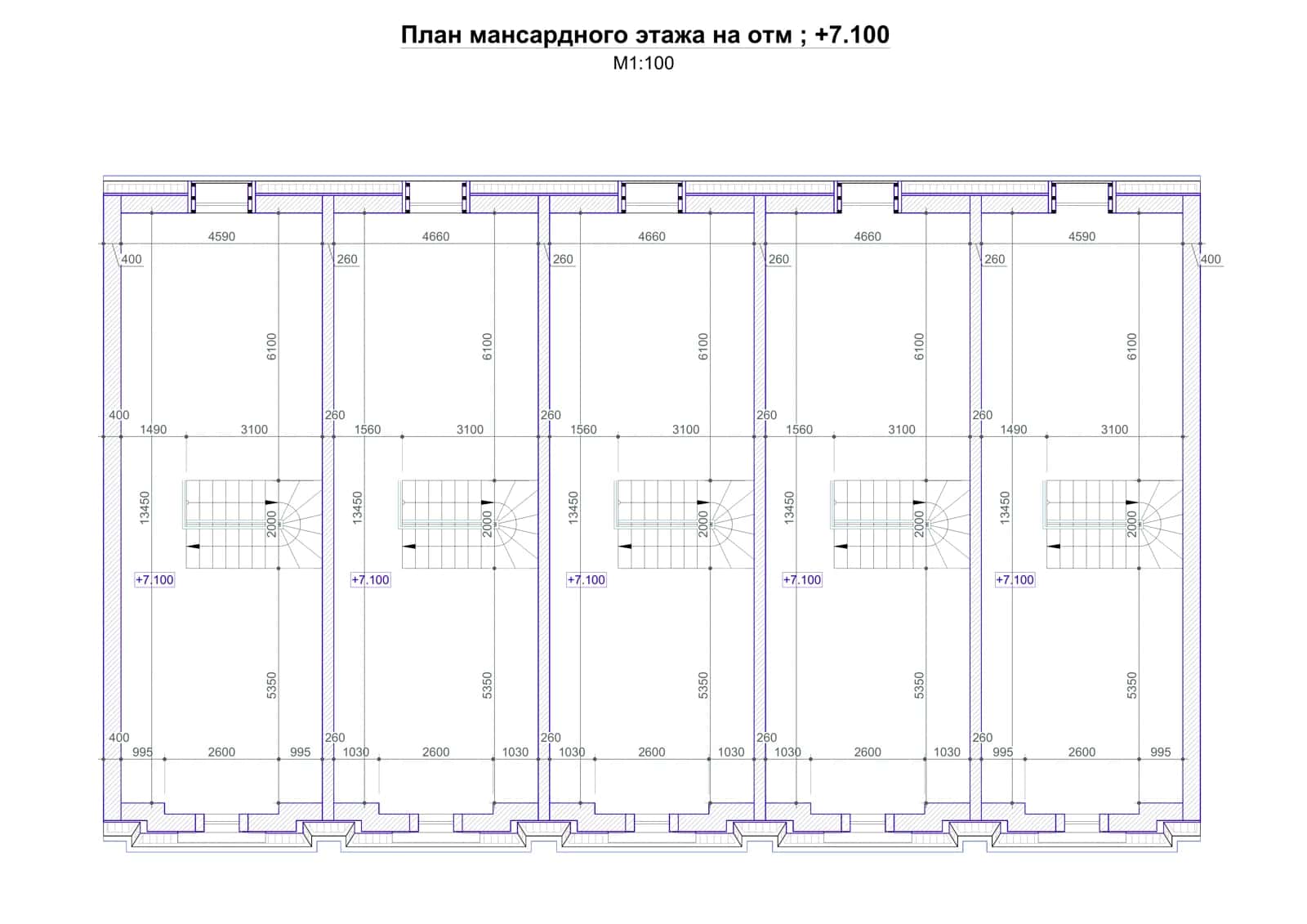 План мансардного этажа на отм