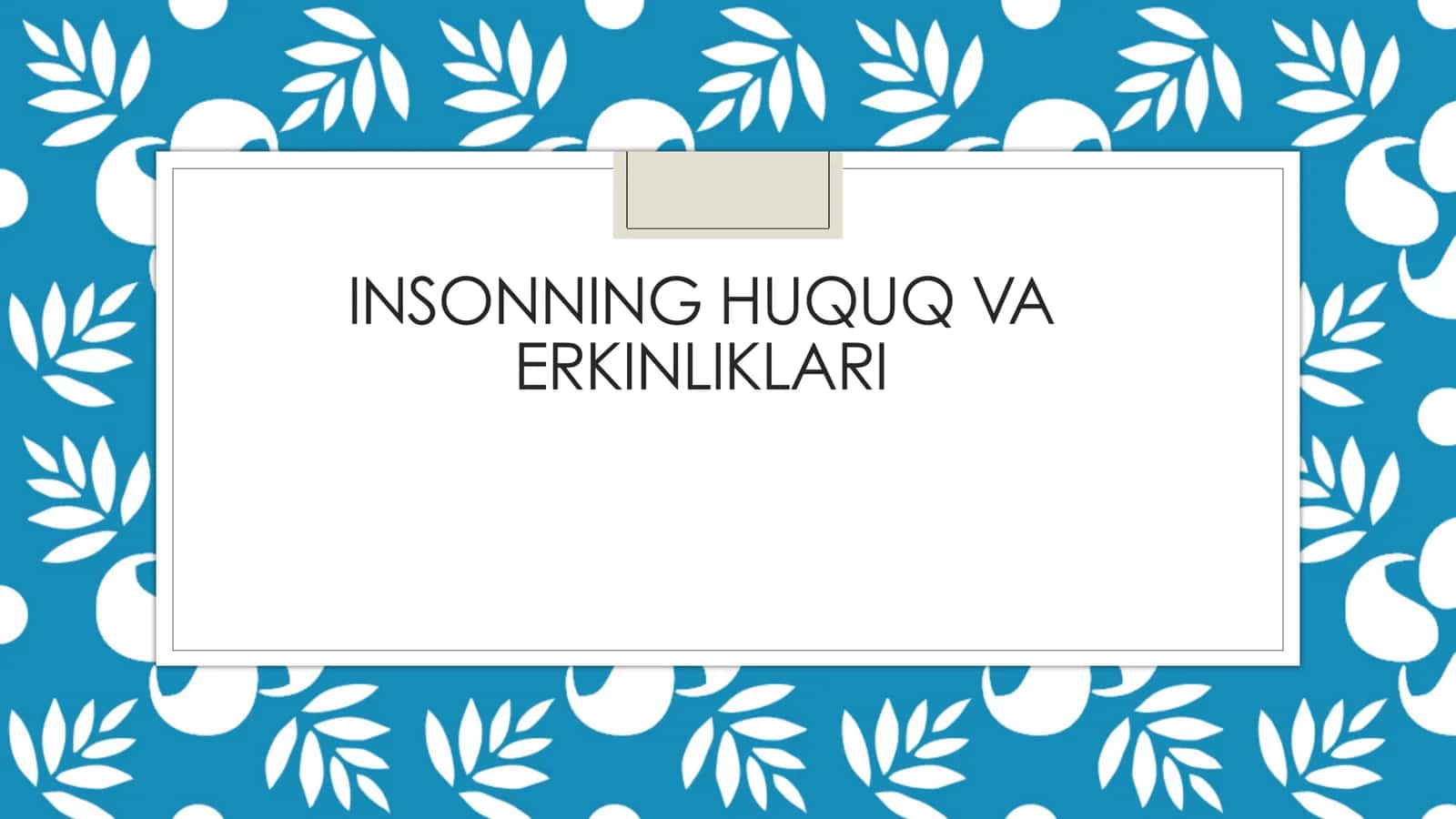 insonning huquq va erkinliklari