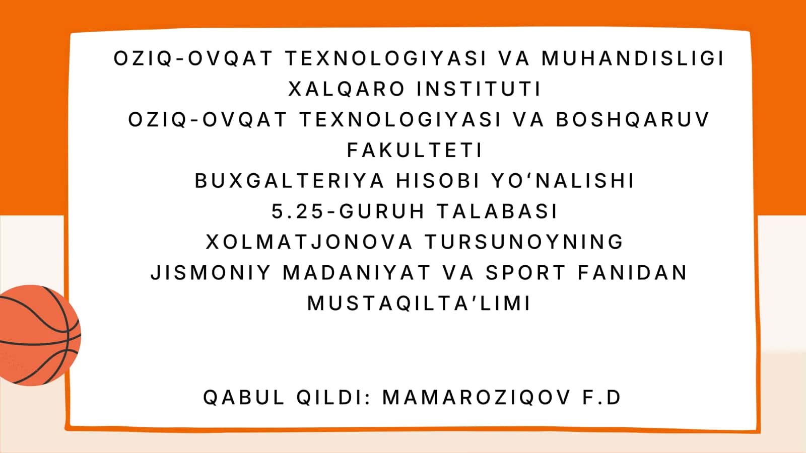 Basketbol haqida umumiy ma'lumot