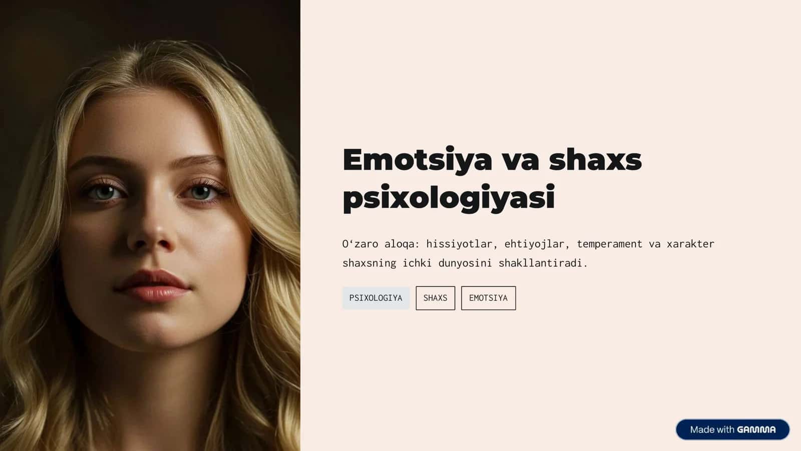 Emotsiya va shaxs psixologiyasi