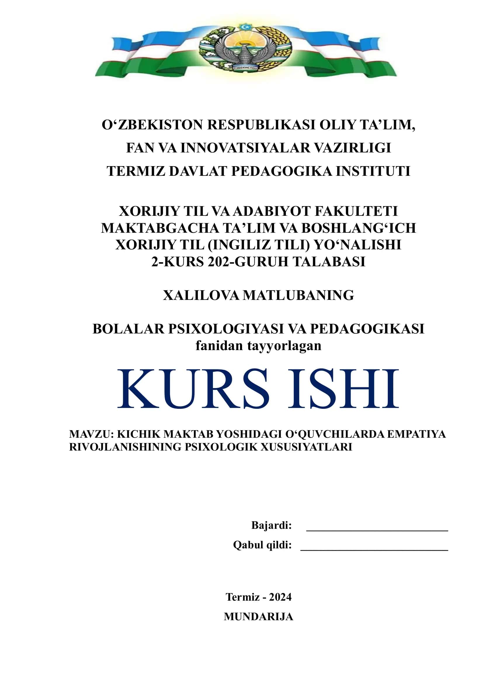 KURS ISHI