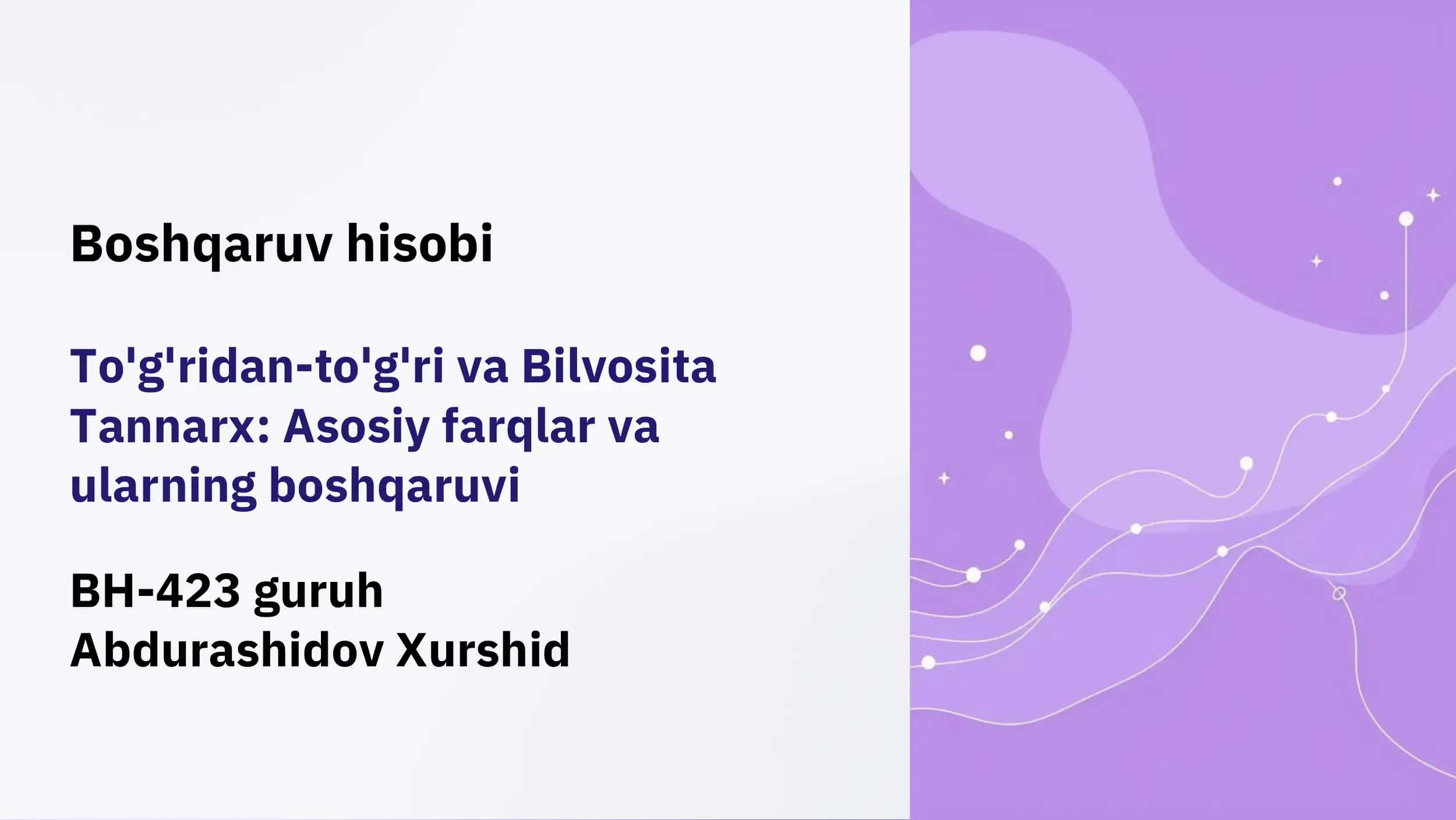 To'g'ridan-to'g'ri va Bilvosita