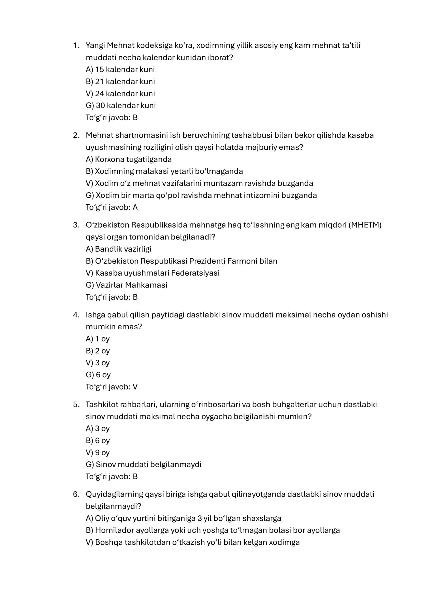 Argost test.Kadrlar boshqaruvi va HR-menejment (Inson resurslari) 300 talik test