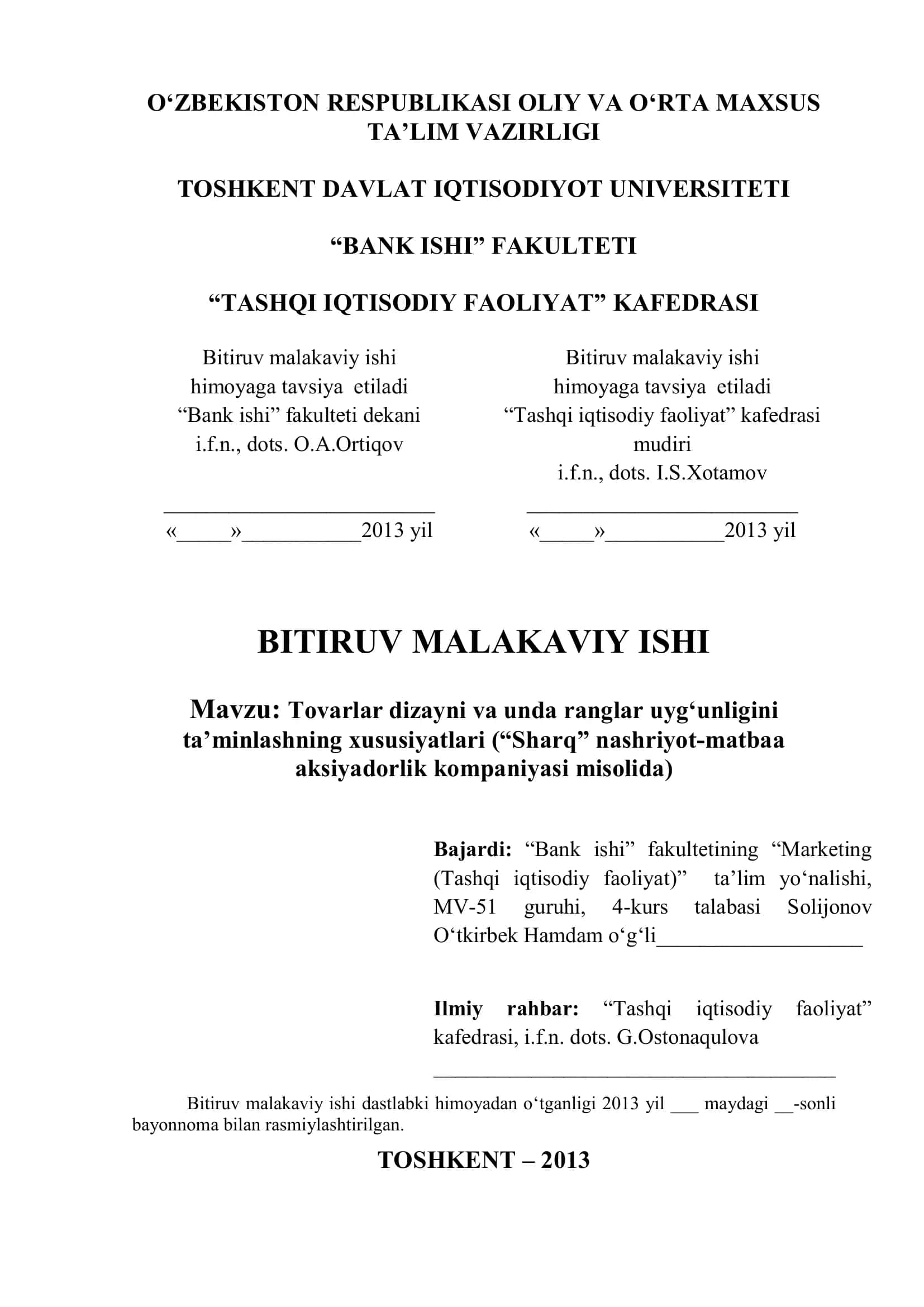 Tоvаrlаr dizayni va unda ranglar uyg‘unligini