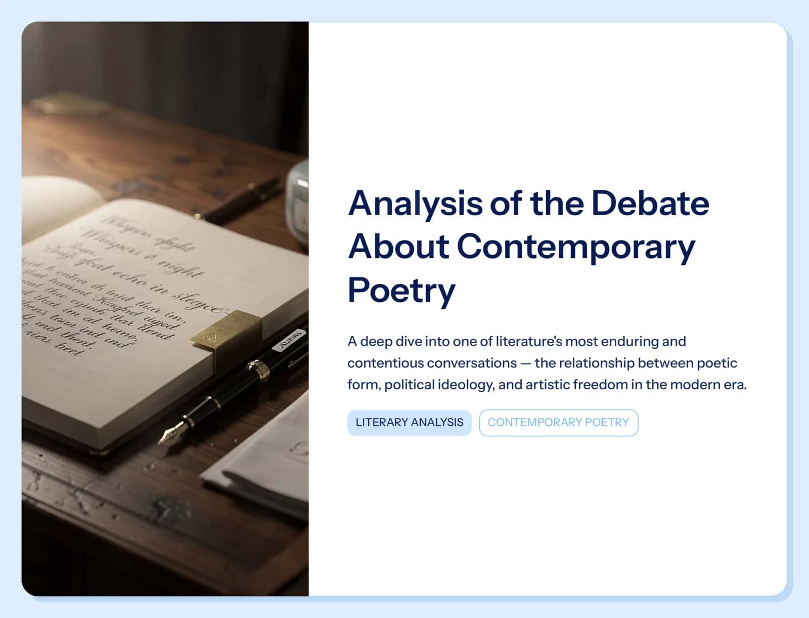 Contemporary Poetry: The Myth of Free Verse
