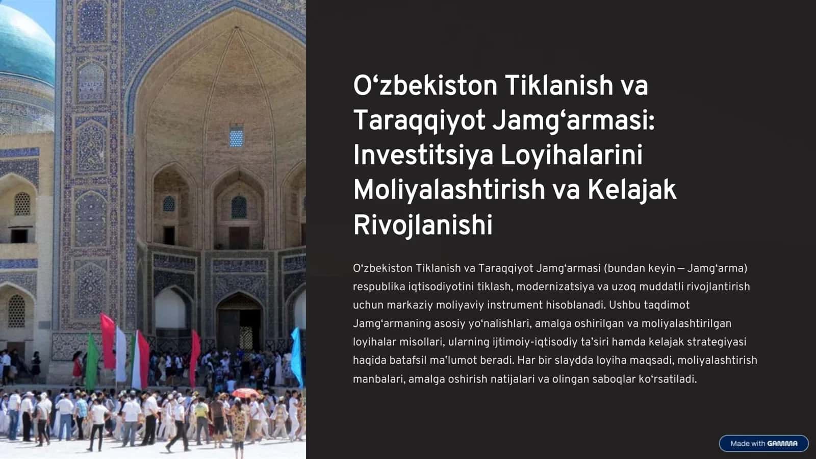 O‘zbekiston Tiklanish va Taraqqiyot Jamg‘armasi