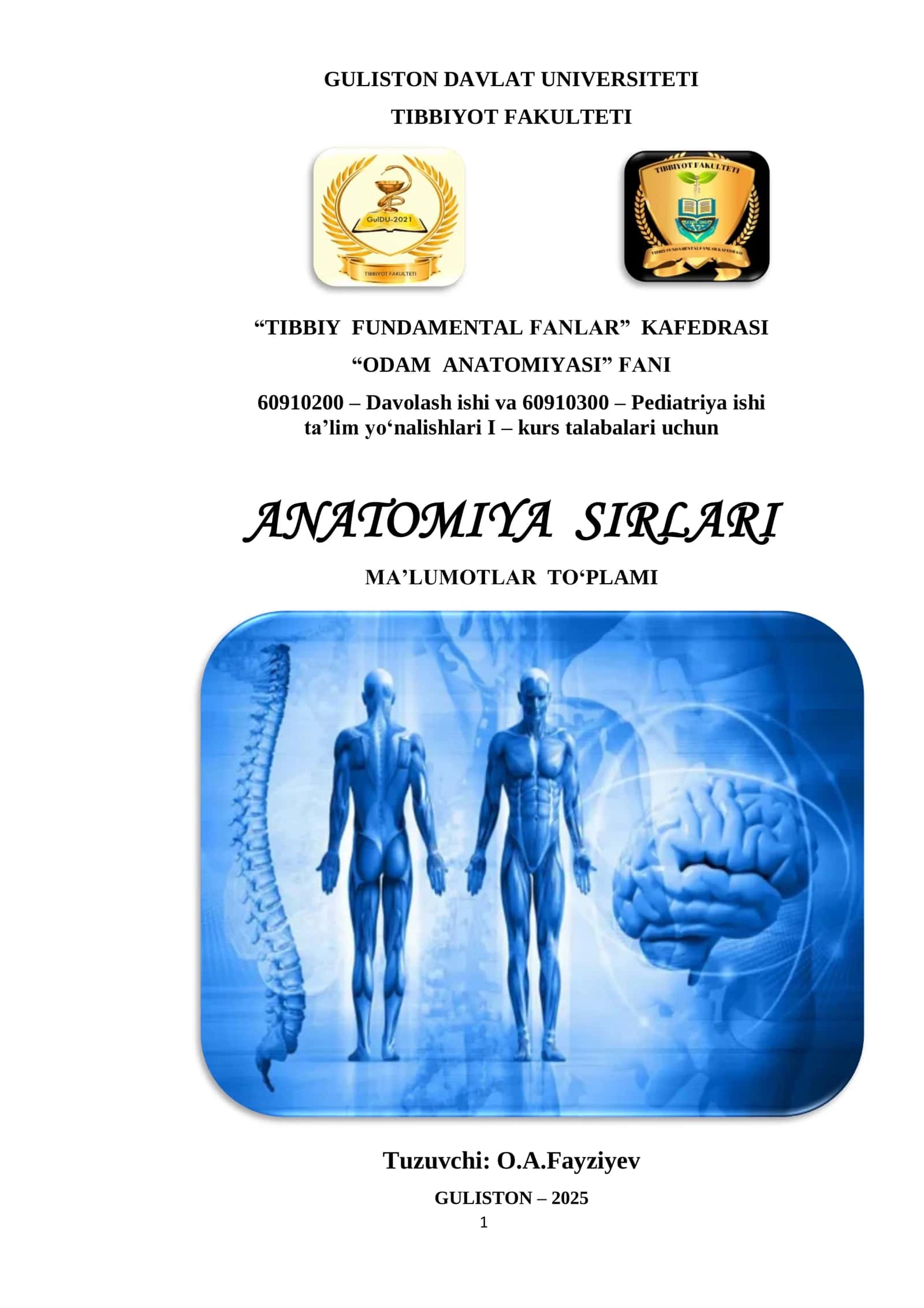 ODAM ANATOMIYASI SIRLARI