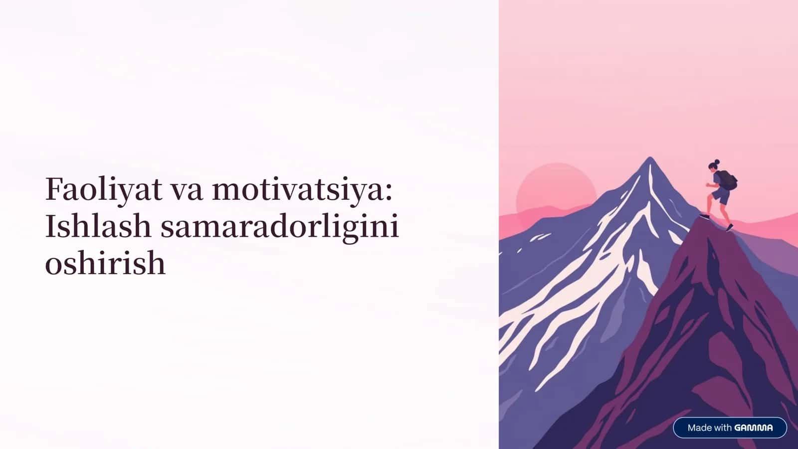 Faoliyat va motivatsiya: Ishlash samaradorligini oshirish