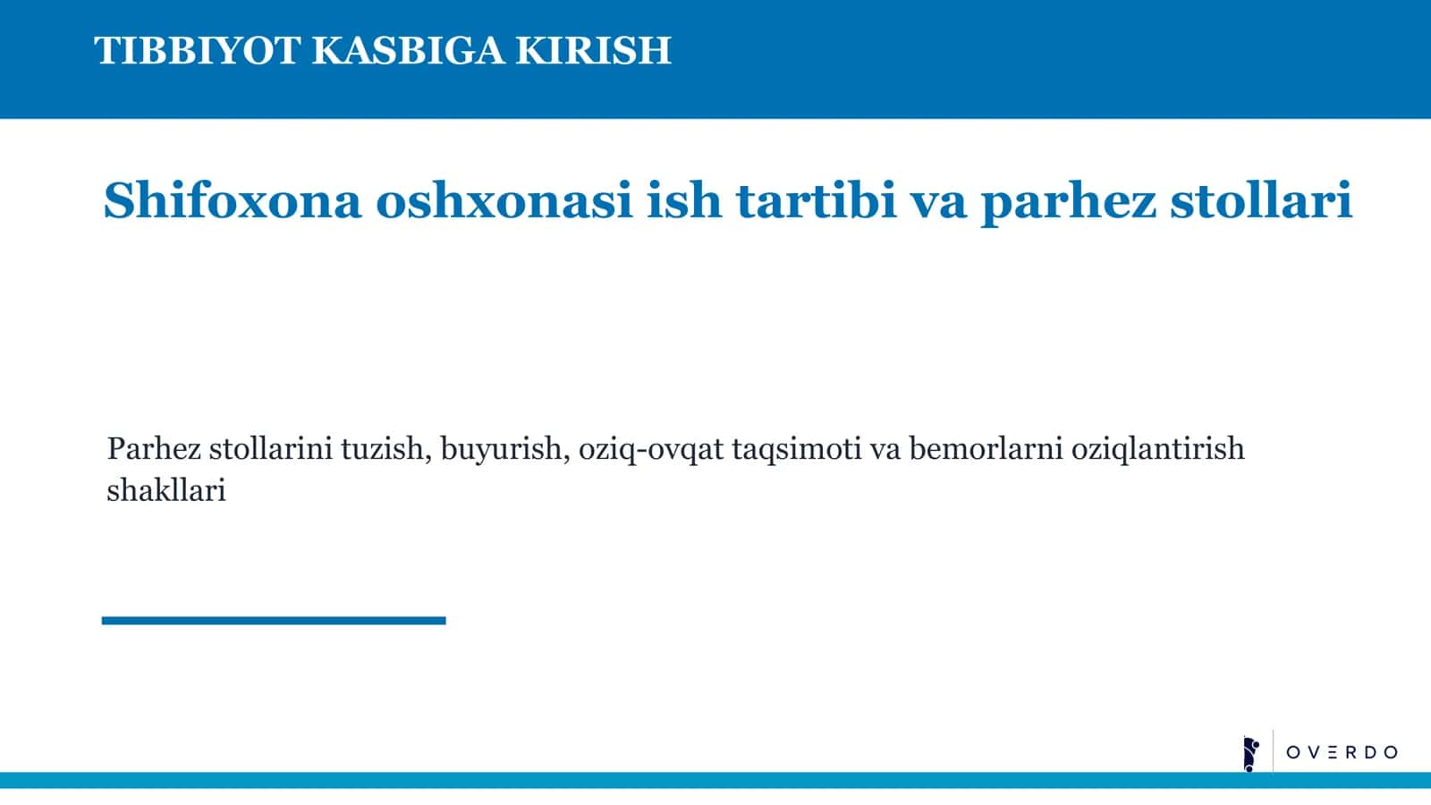 TIBBIYOT KASBIGA KIRISH