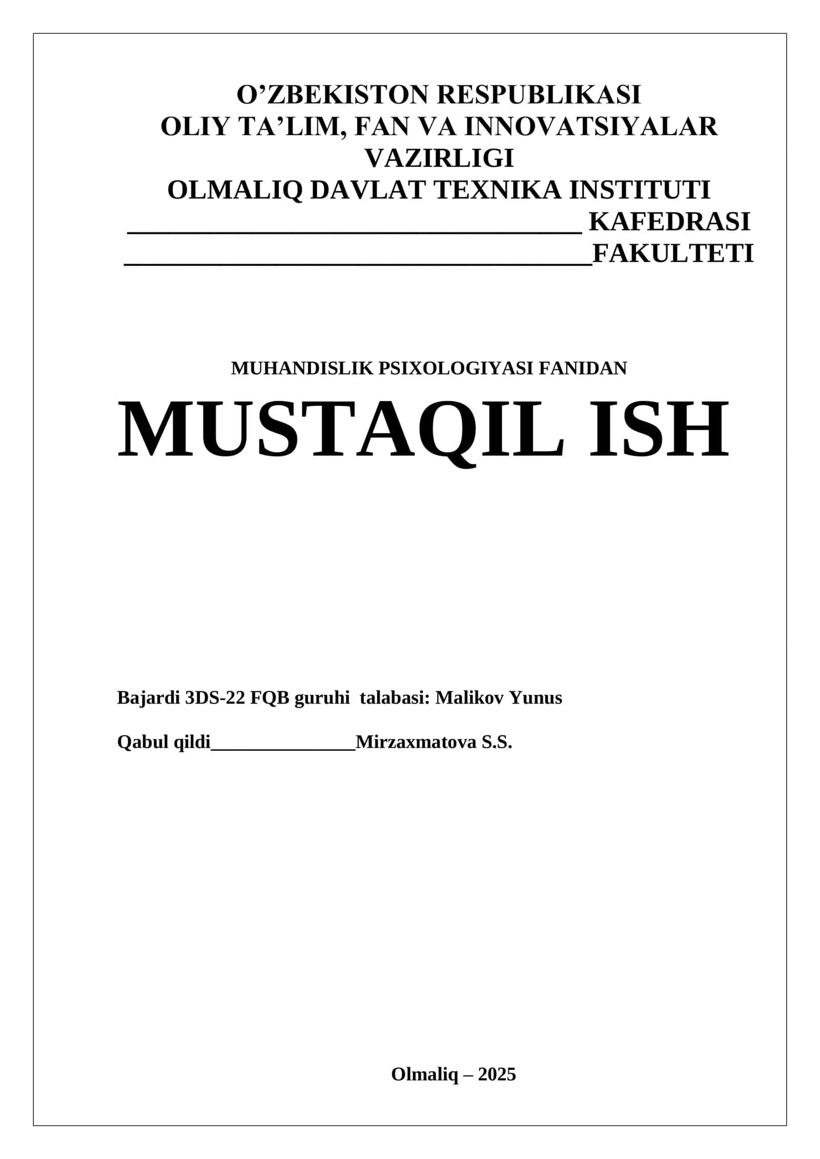 Psixologiya va muhandislik psixologiyasi fanlari metodlarining klassifikatsiyasi