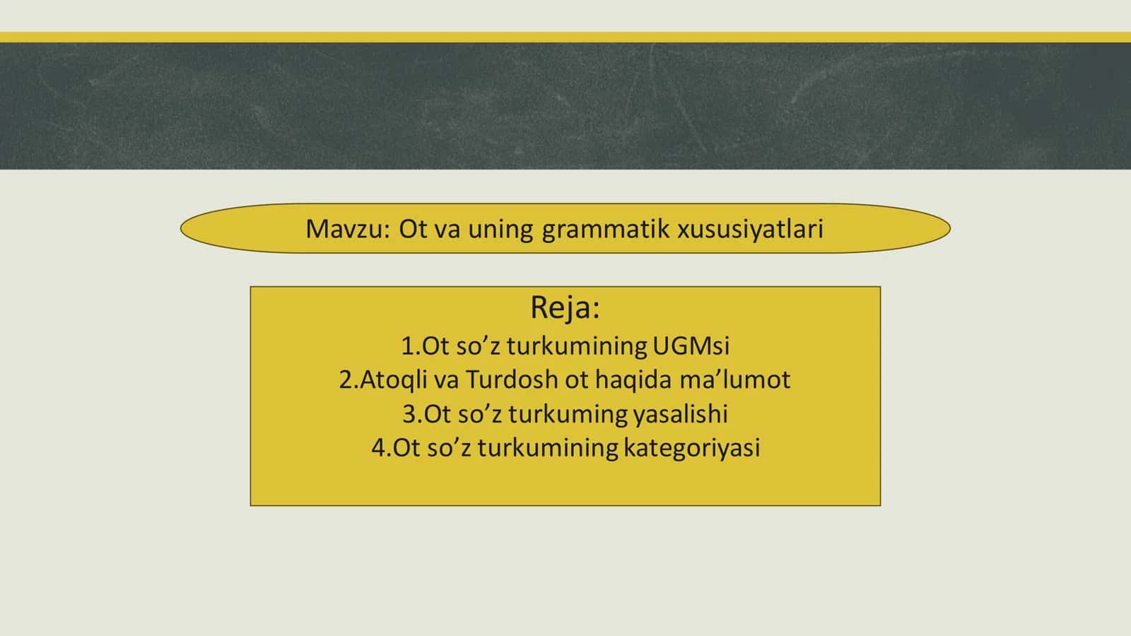 Ot va uning grammatik xususiyatlari