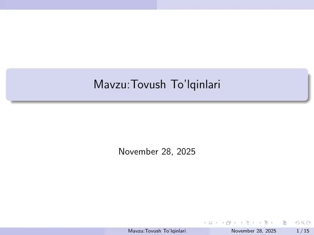 Tovush To’lqinlari