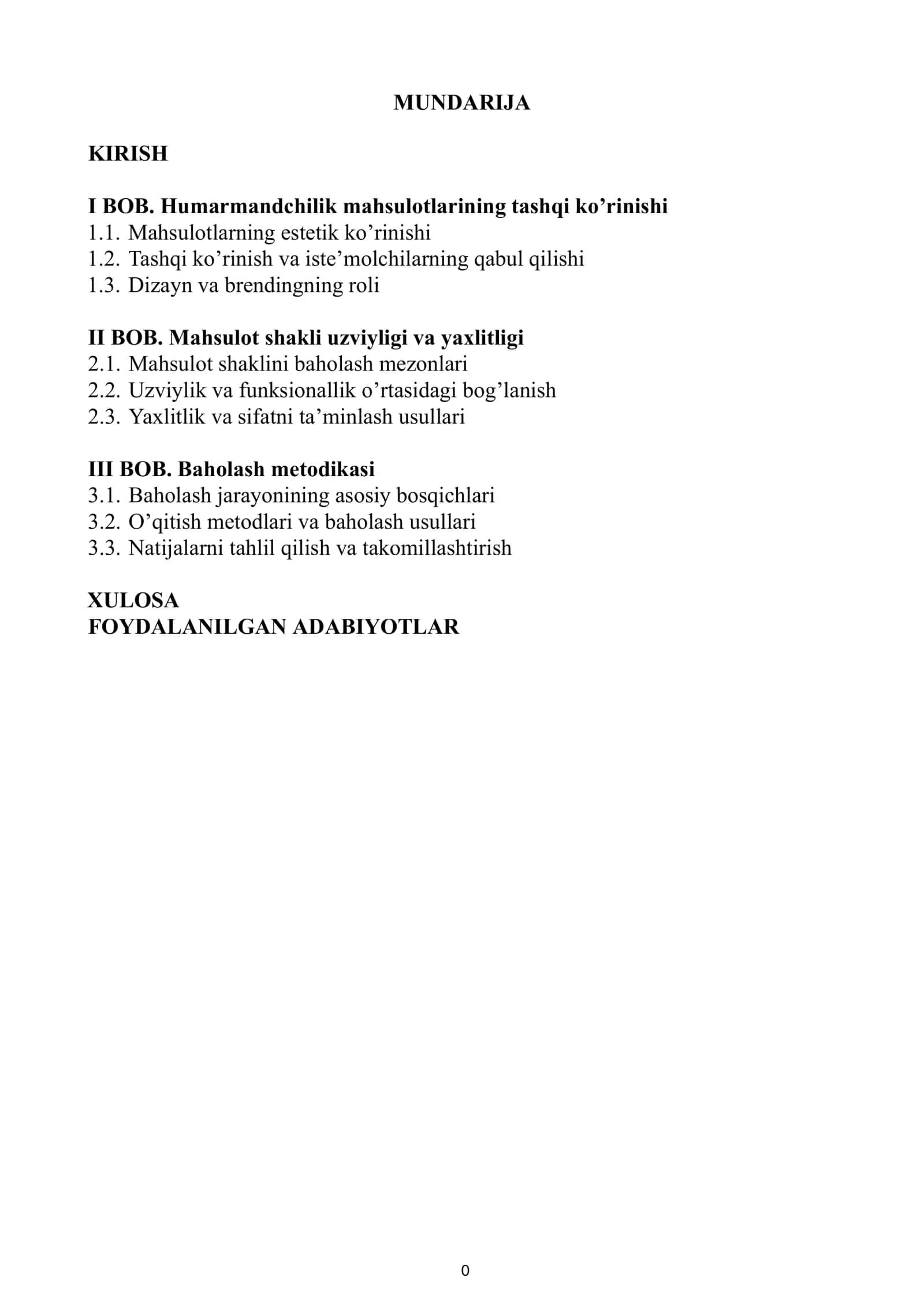 Baholash metodikasi
