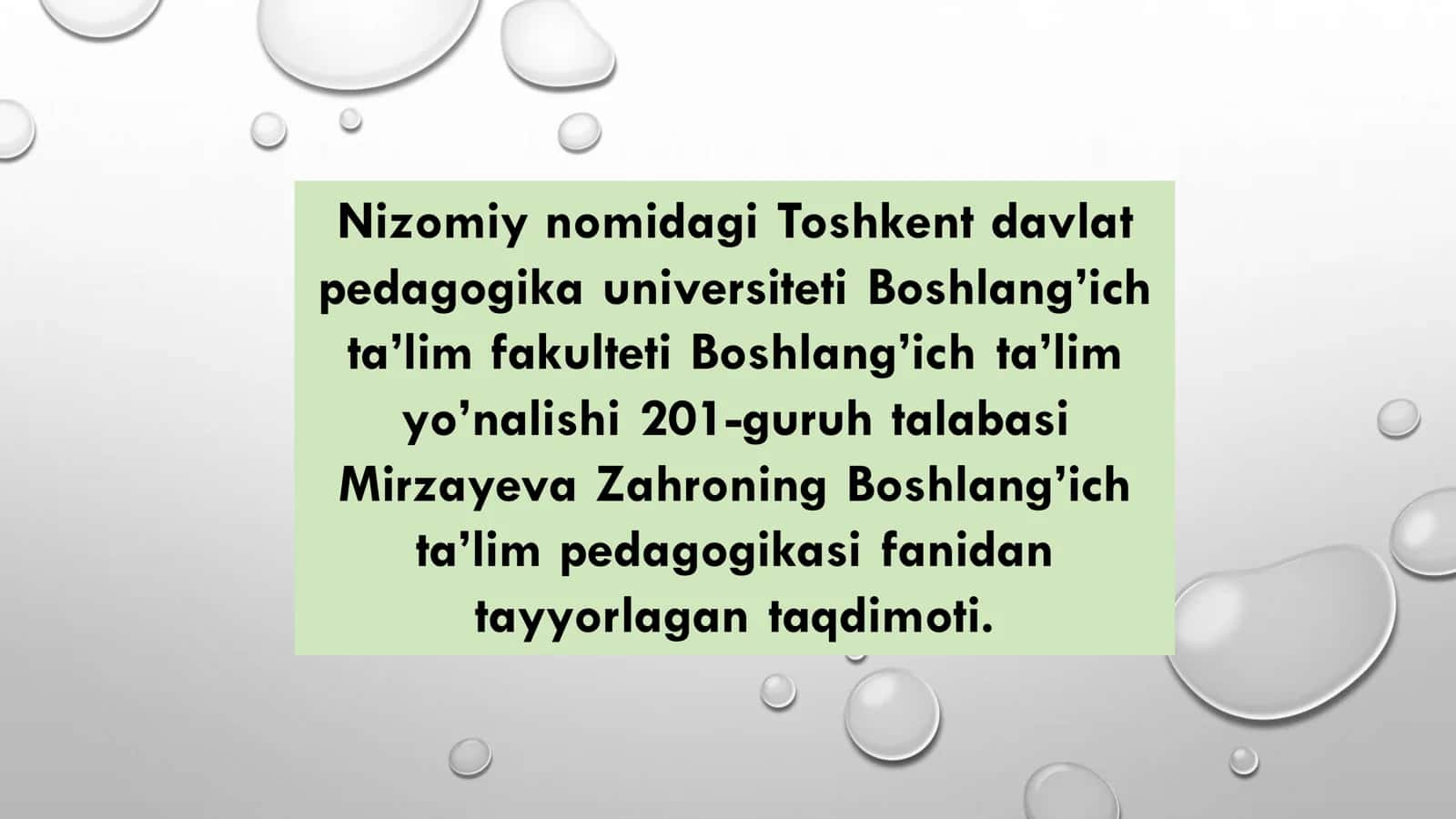 Boshlang’ich ta’lim o’quvchisi rivojlanishining asosiy qonuniyatlari
