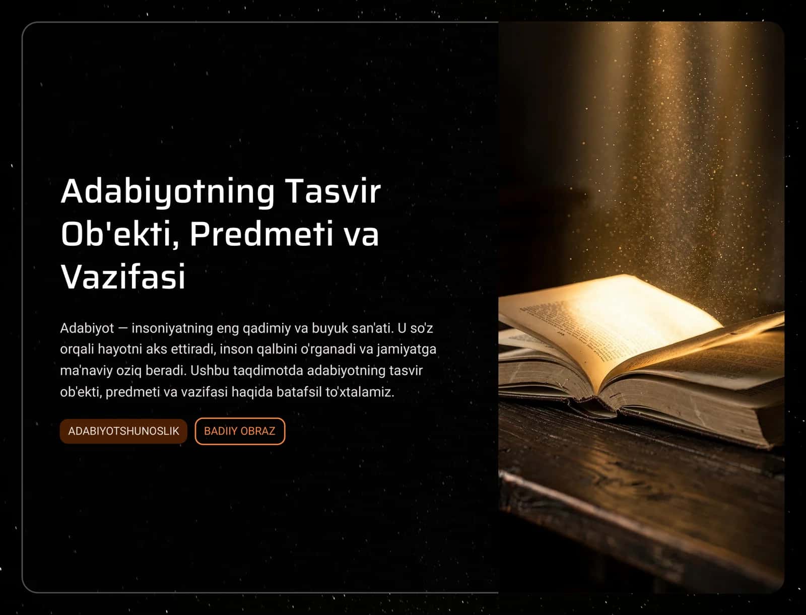 Adabiyotning Tasvir