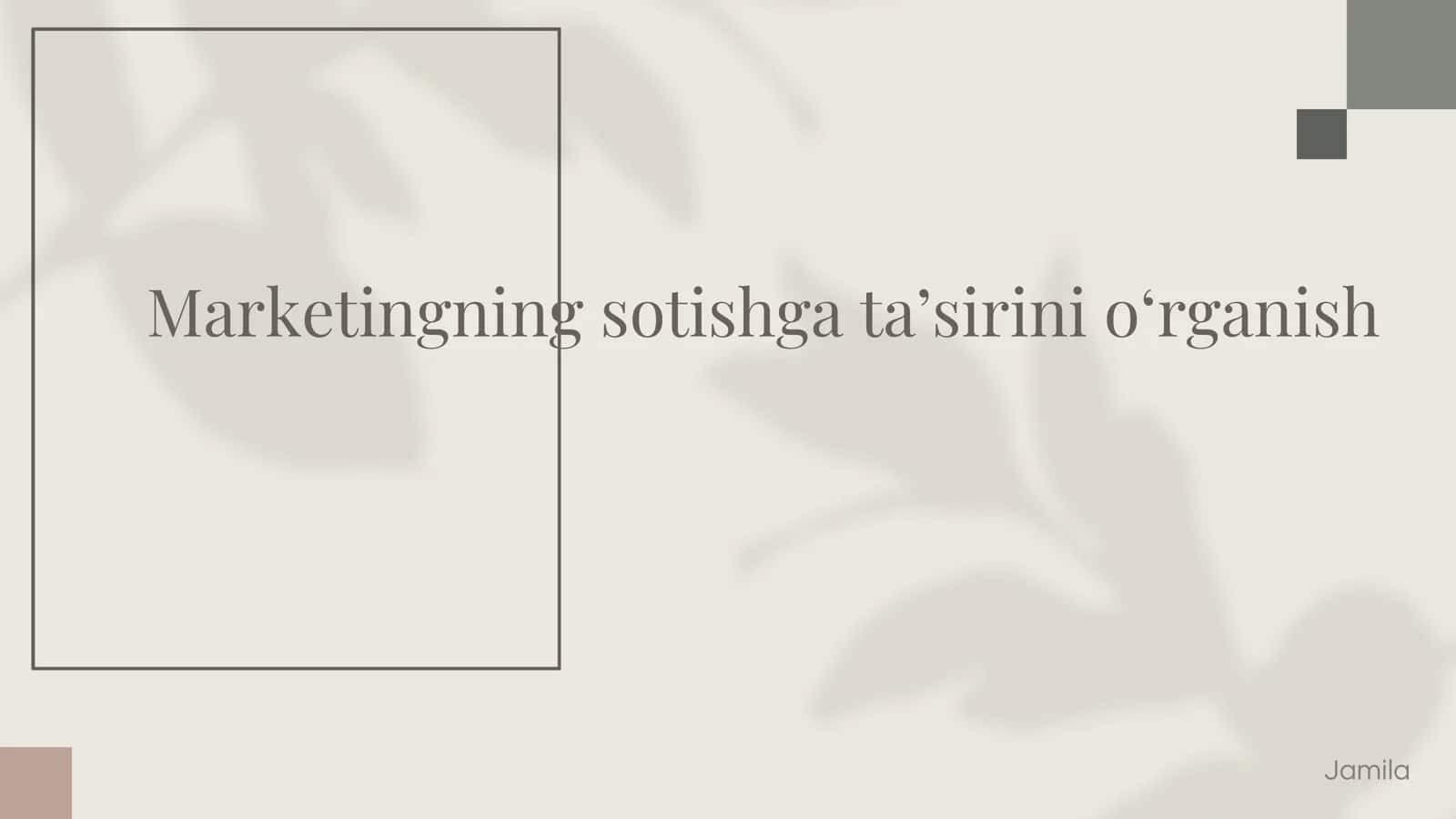 Marketingning sotishga taʼsirini oʻrganish