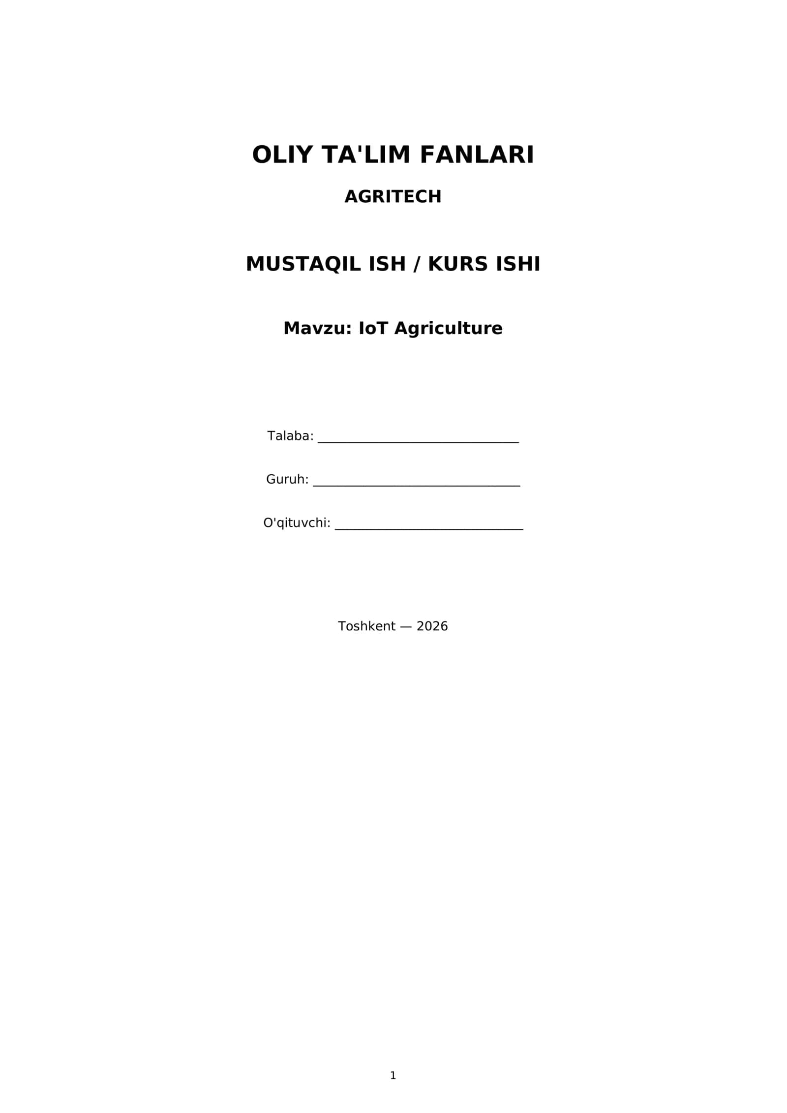 IoT Agriculture