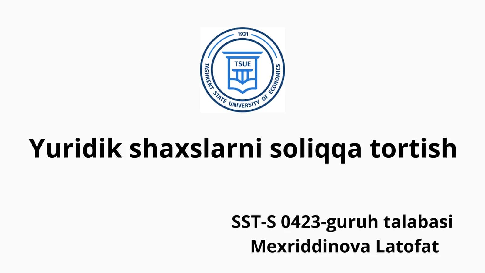 Qozog`iston va O`zbekiston mulk solig`ini taqqoslash