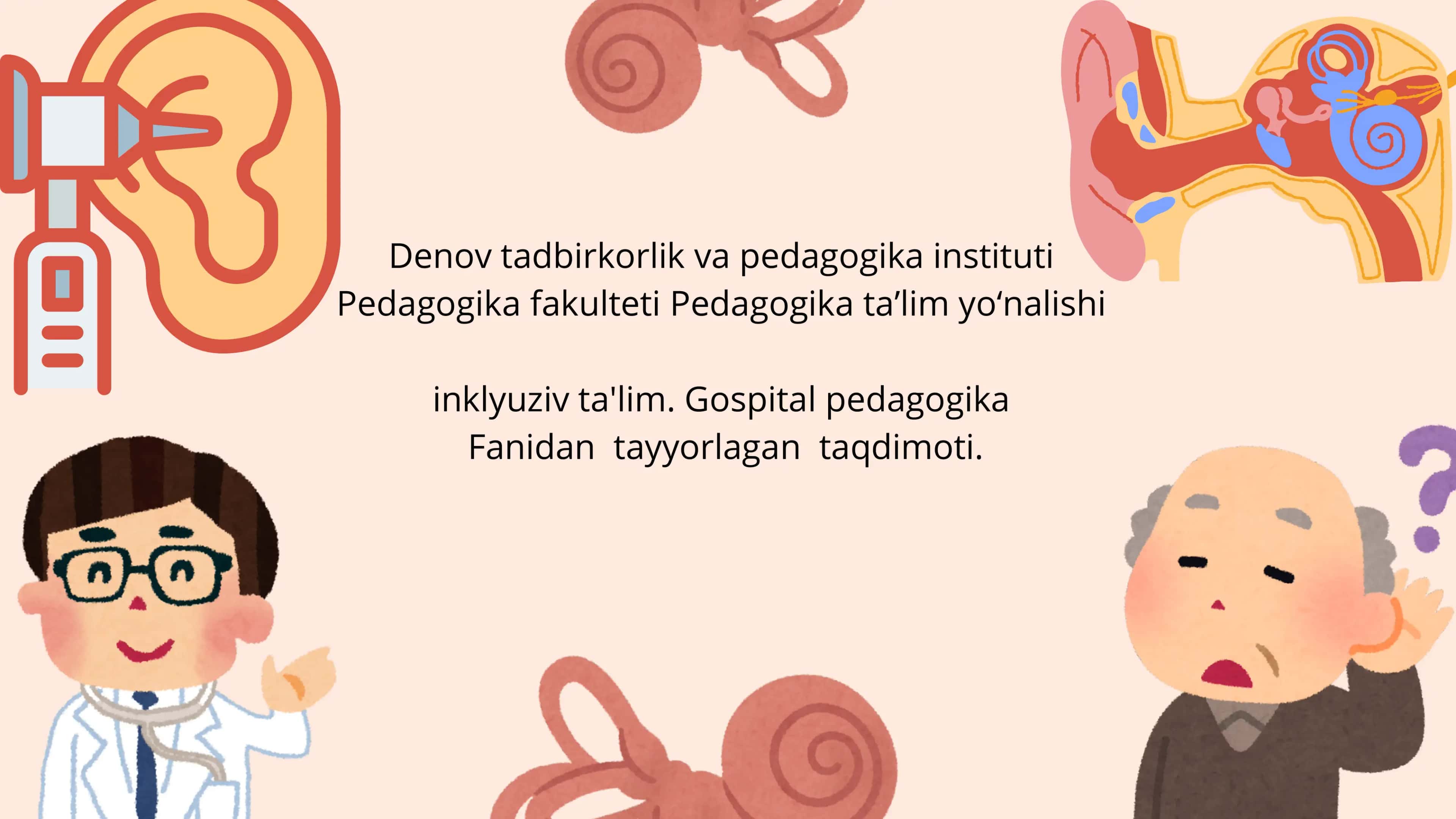 Sensor (eshitishda yoki eshitishda)kamchiliklarga ega bo'lgan bolalar uchun inklyuziv talim