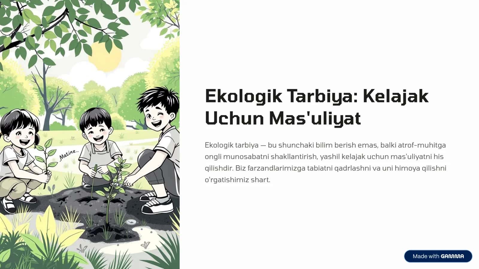 Ekologik Tarbiya: Kelajak Uchun Mas'uliyat