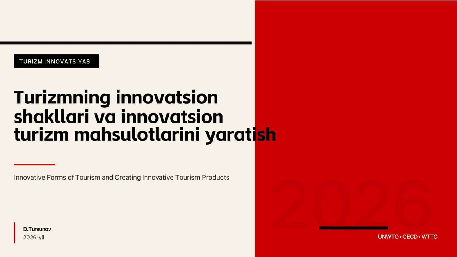 TURIZM INNOVATSIYASI