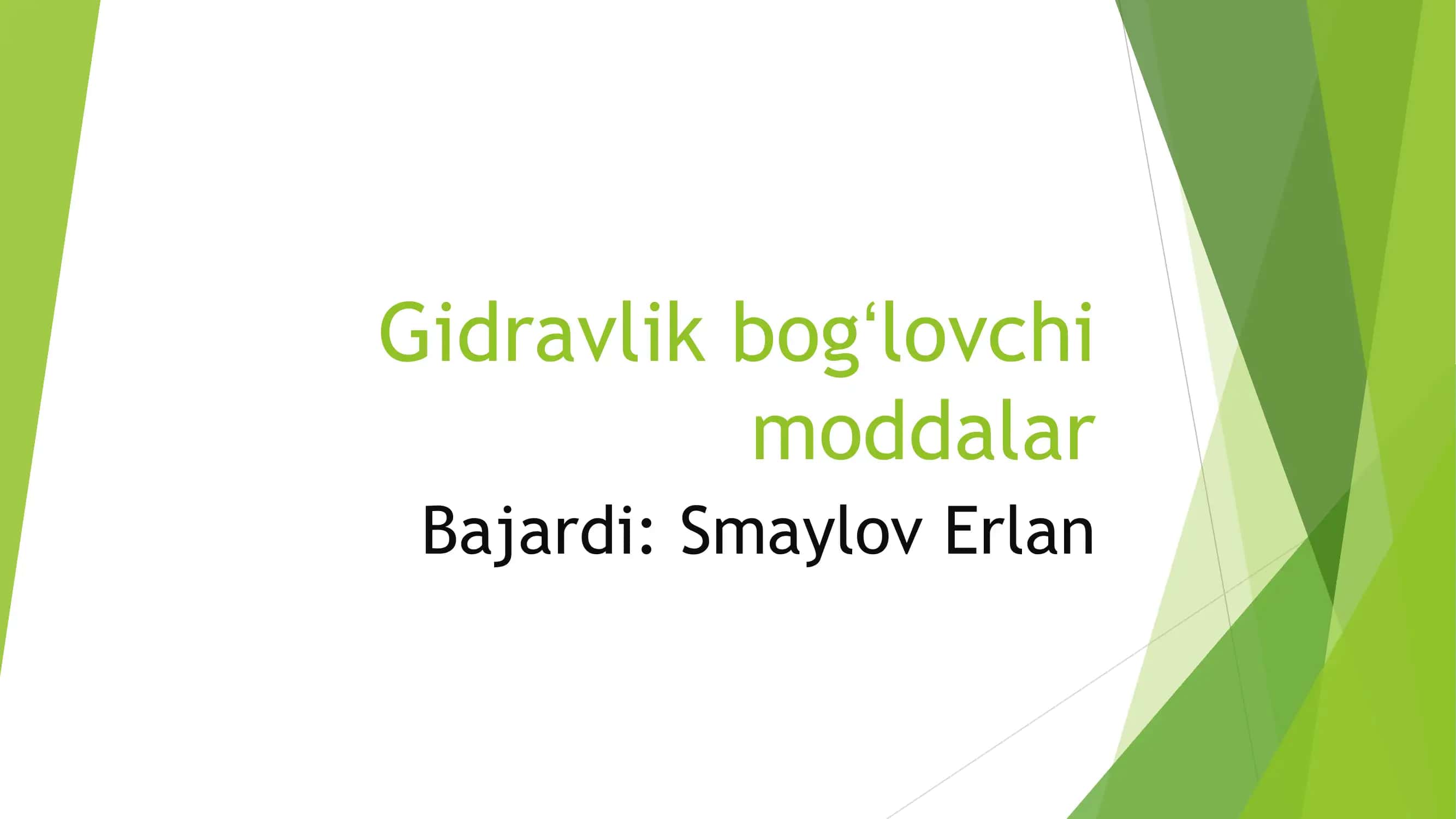 Gidravlik bog'lovchi moddalar
