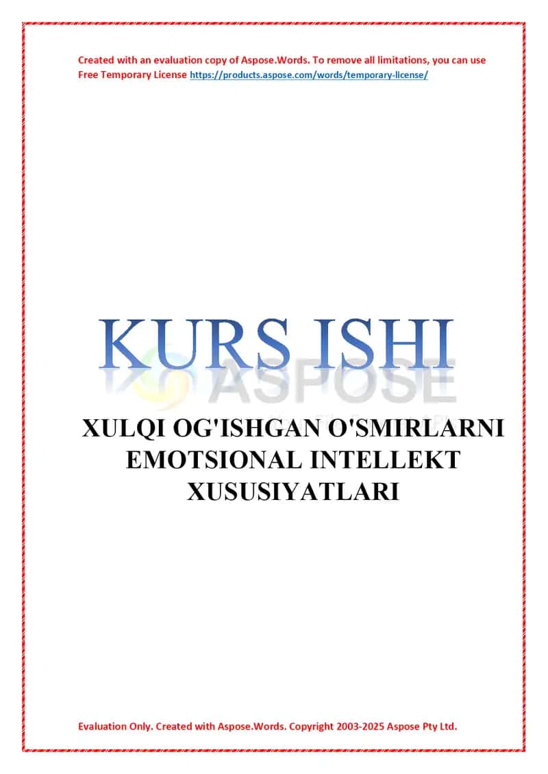 Xulqi og'ishgan o'smirlarni emotsional intellekt xususiyatlari