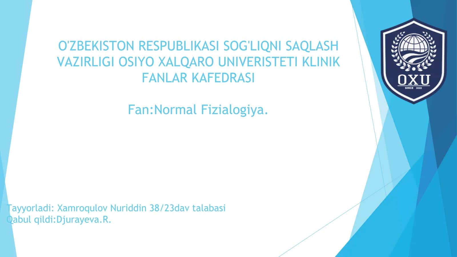 O'pkaning nafasga oid bo'lmagan funksiyalari