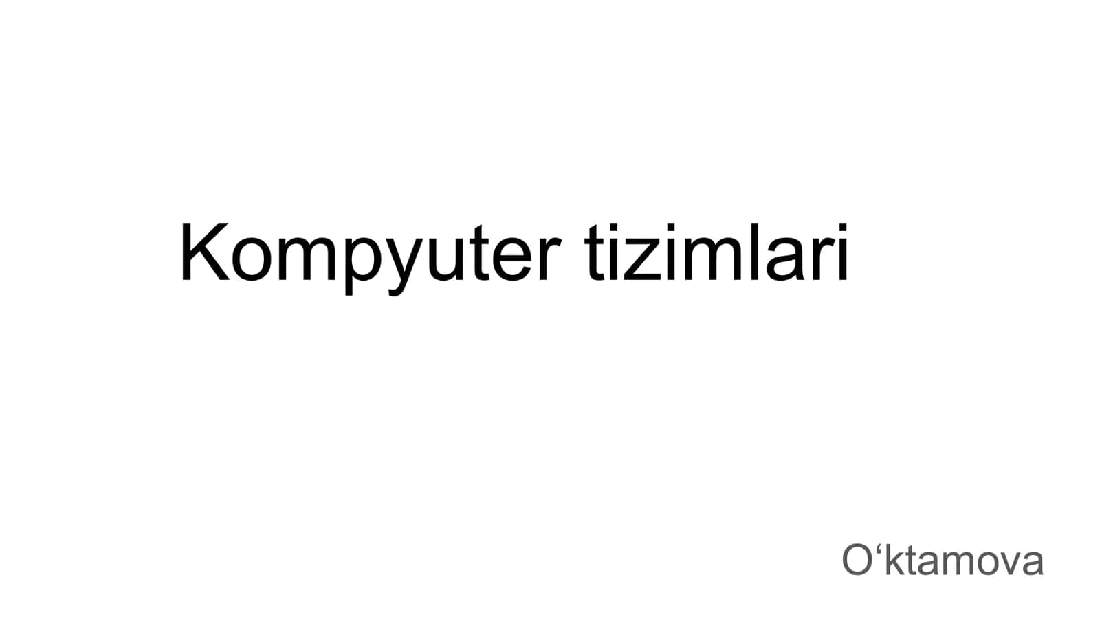Kompyuter tizimlari