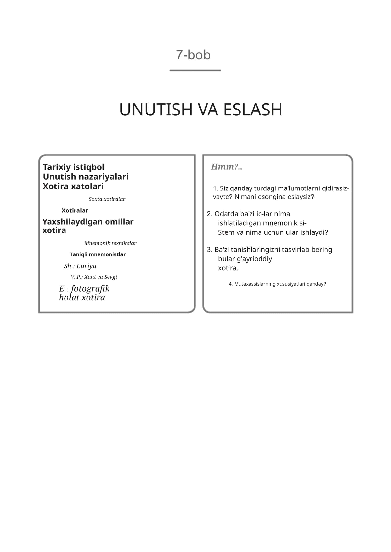 Unutish va eslash