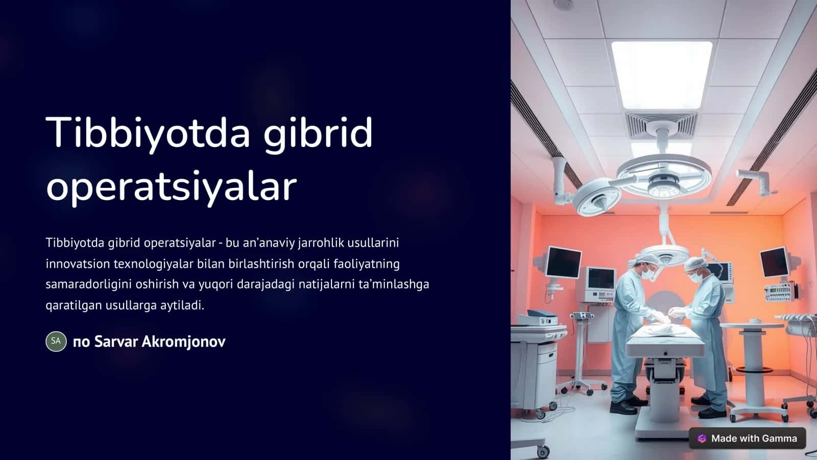 Tibbiyotda gibrid operatsiyalar