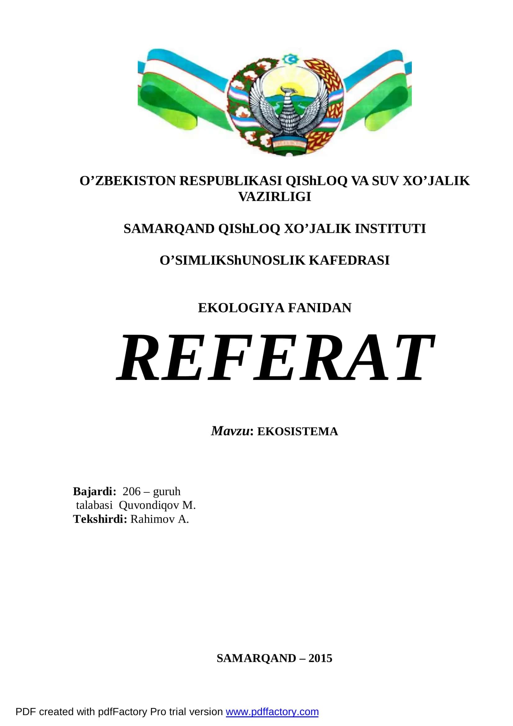 EKOSISTEMA