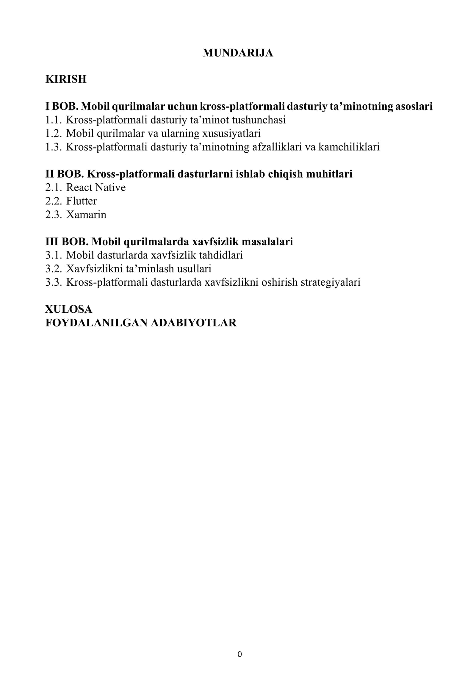 Mobil qurilmalar uchun kross-platformali dasturiy ta’minotning asoslari