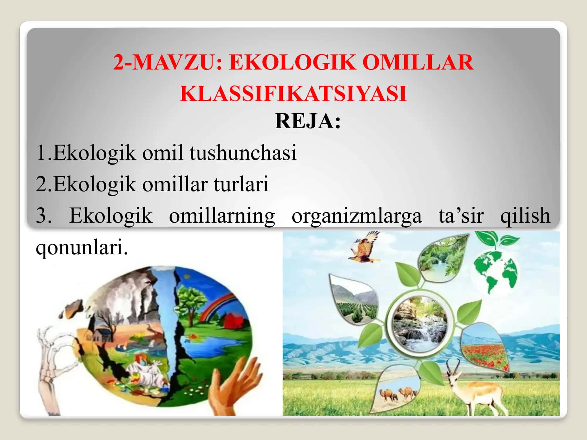 EKOLOGIK OMILLAR