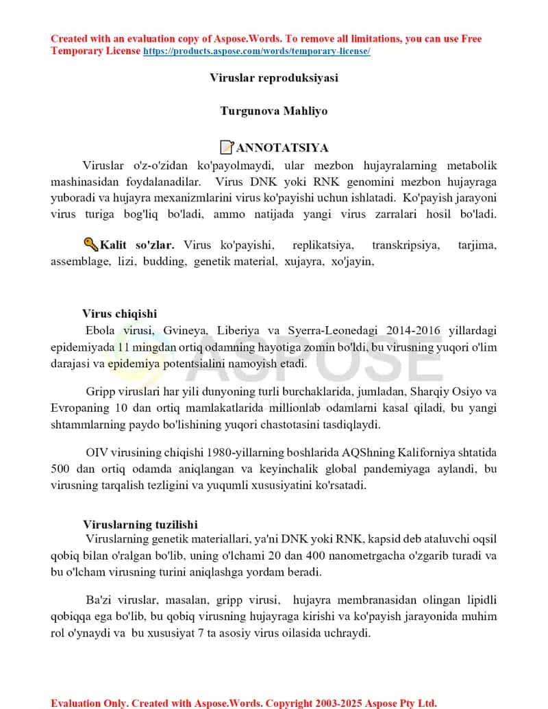 Viruslar reproduksiyasi