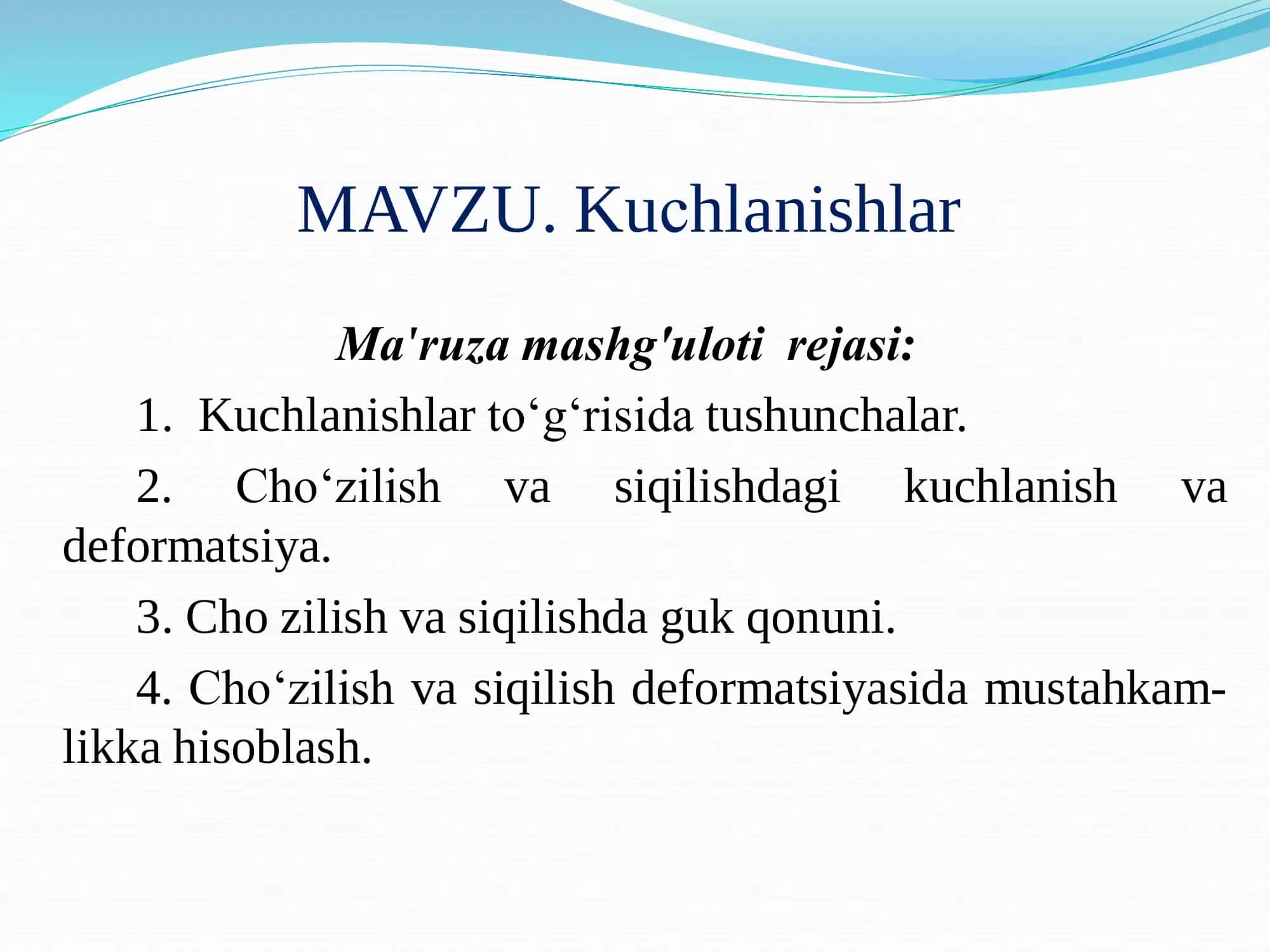 Kuchlanishlar