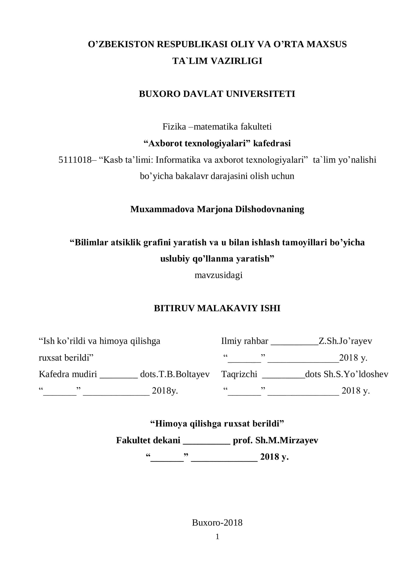 Bilimlar atsiklik grafingizni yaratish
