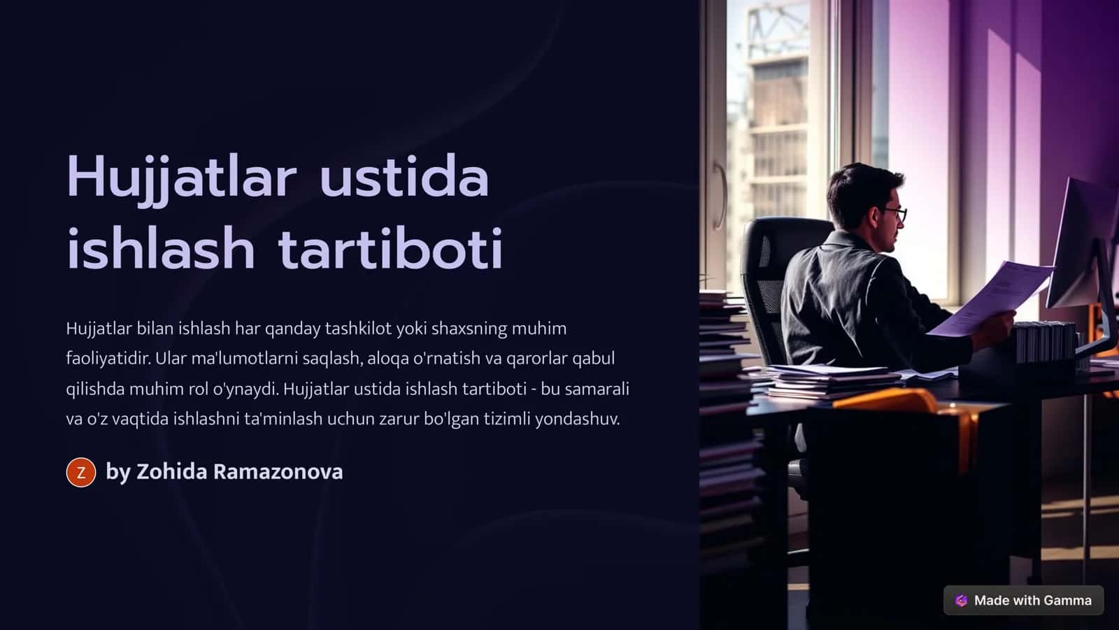 Hujjatlar ustida ishlash tartiboti