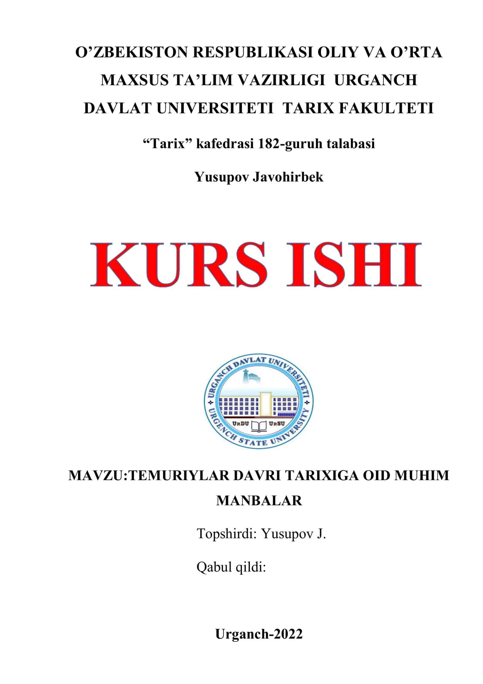 Temuriylar Davri Tarixi