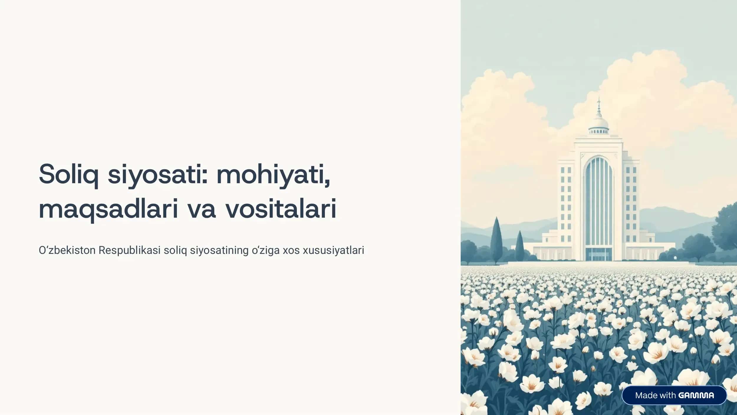Soliq siyosati: mohiyati, maqsadlari va vositalari