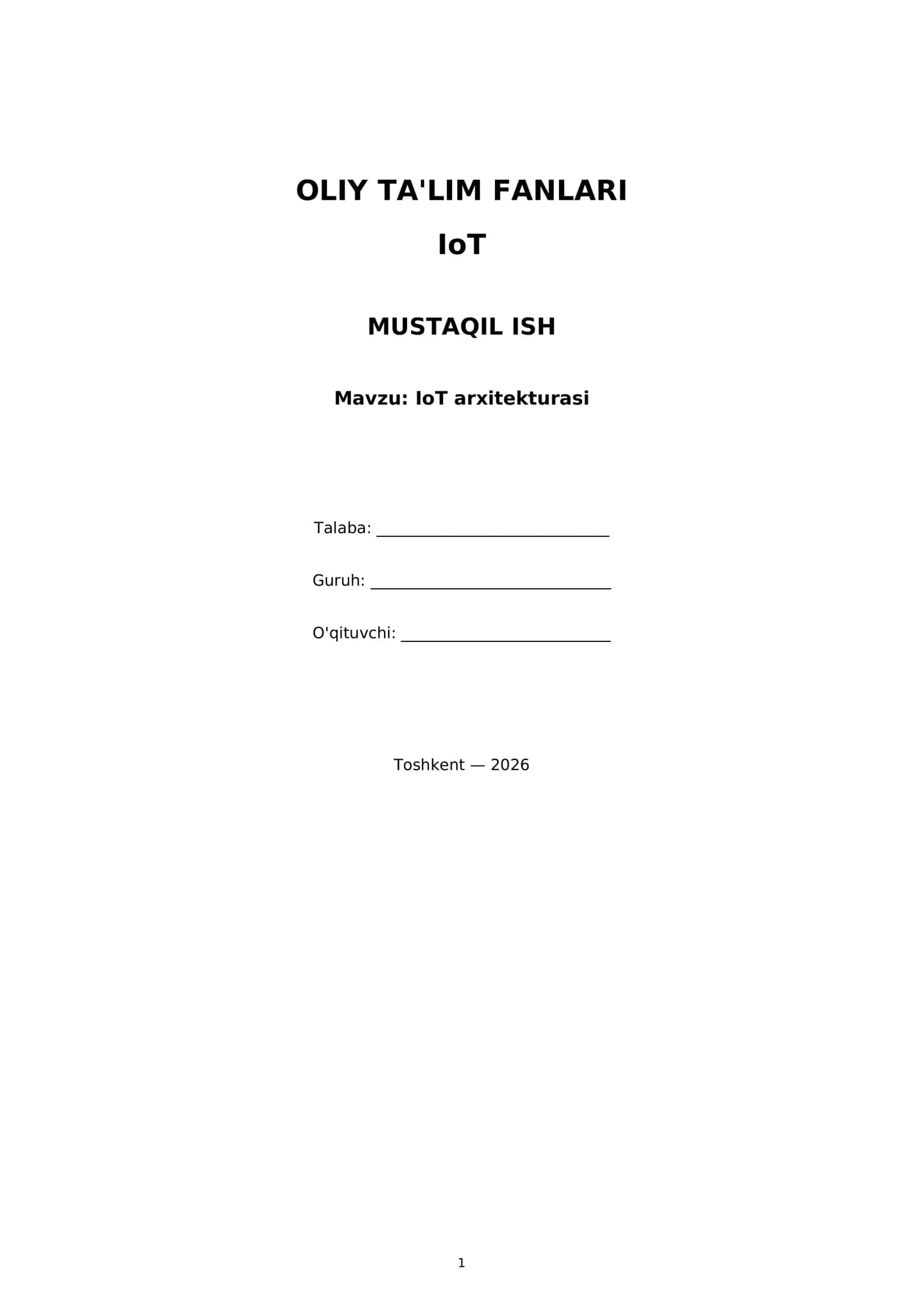 IoT arxitekturasi