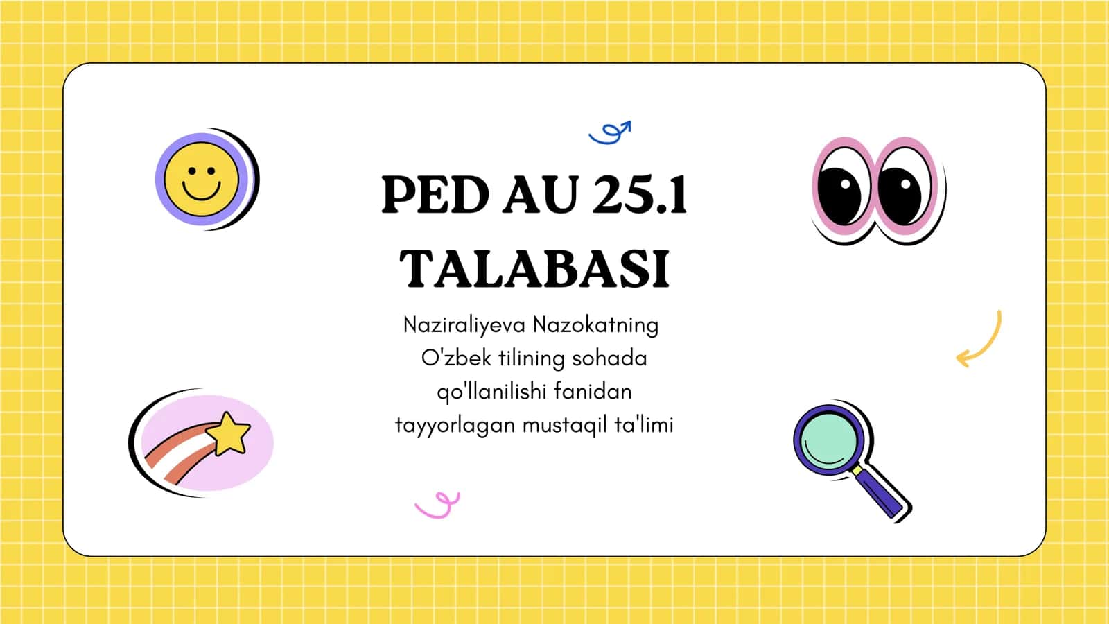 Naziraliyeva Nazokatning O'zbek tilining sohada qo'llanilishi fanidan tayyorlagan mustaqil ta'limi