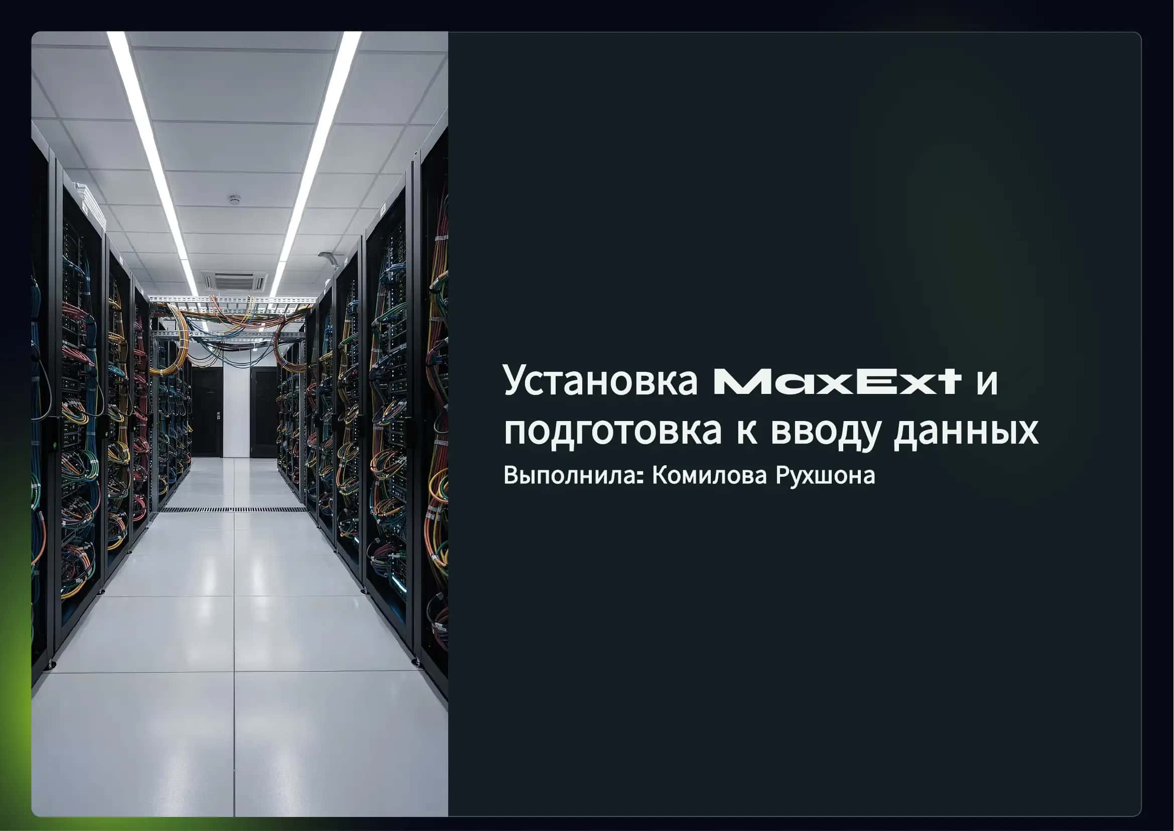 Установка программы MaxExt и подготовка, а также ввод данных.