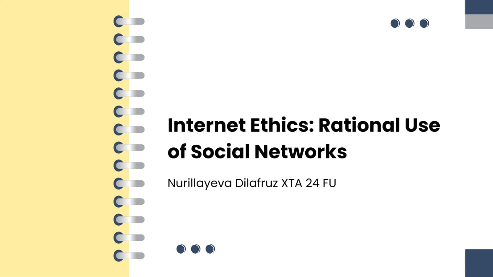Internet Ethics: Rational Use of Social Networks