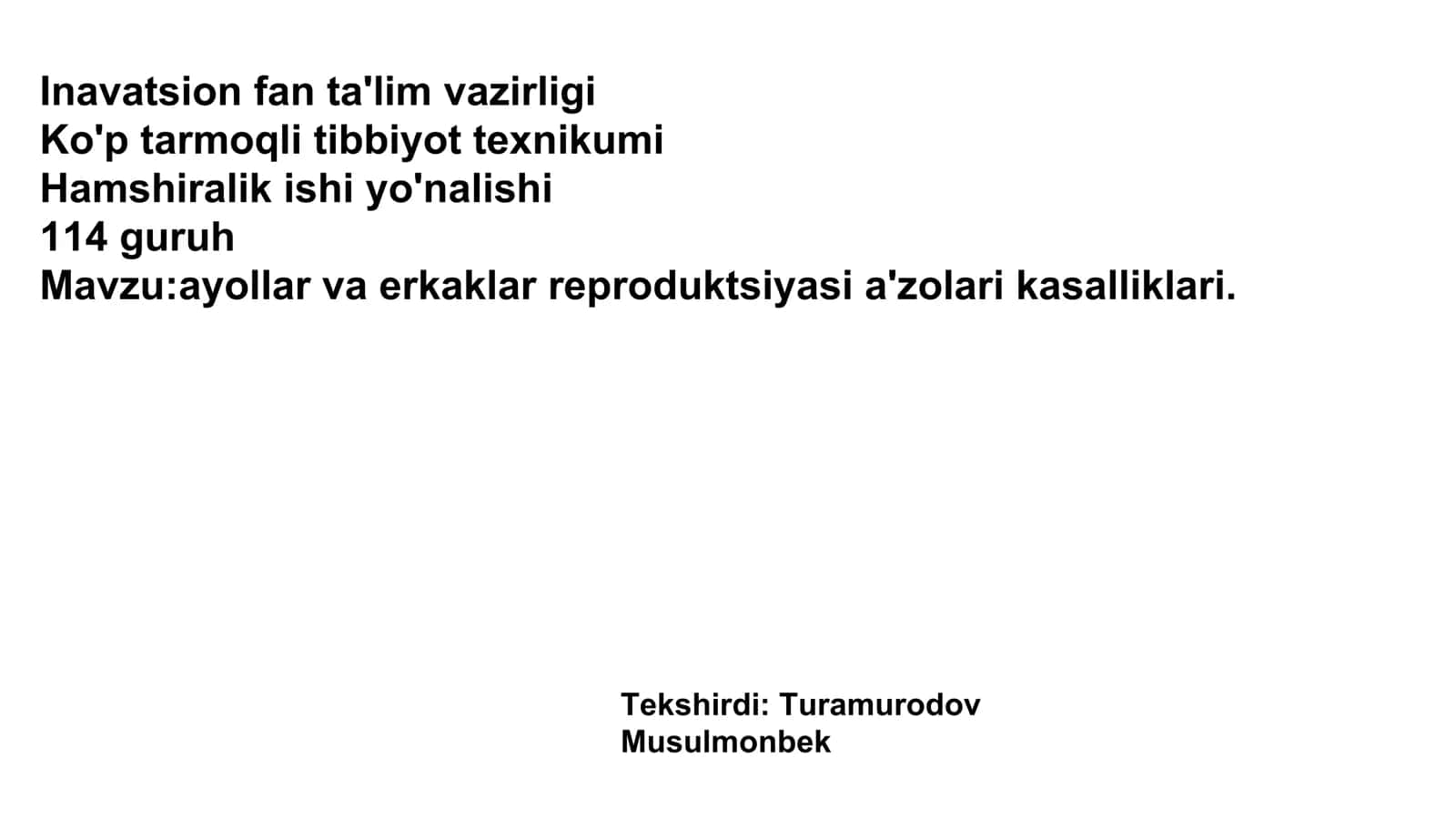 Turamurodov Musulmonbek
