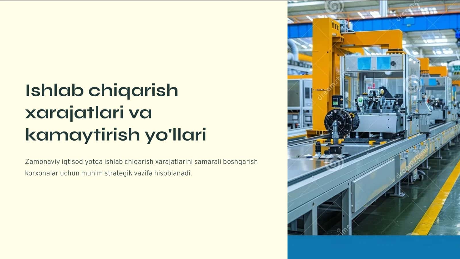 Ishlab chiqarish xarajatlari va kamaytirish yo'llari