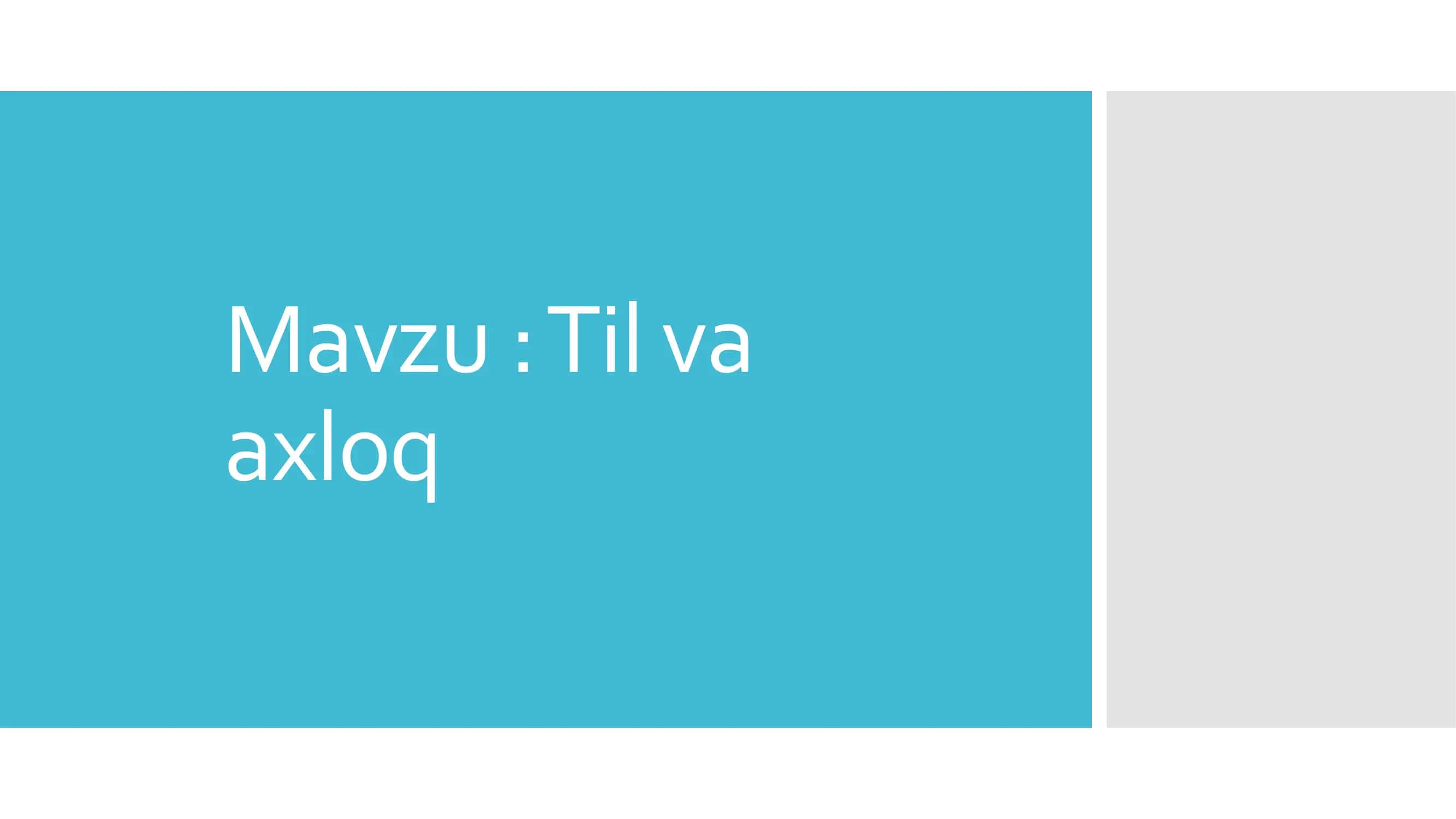 Til va axloq