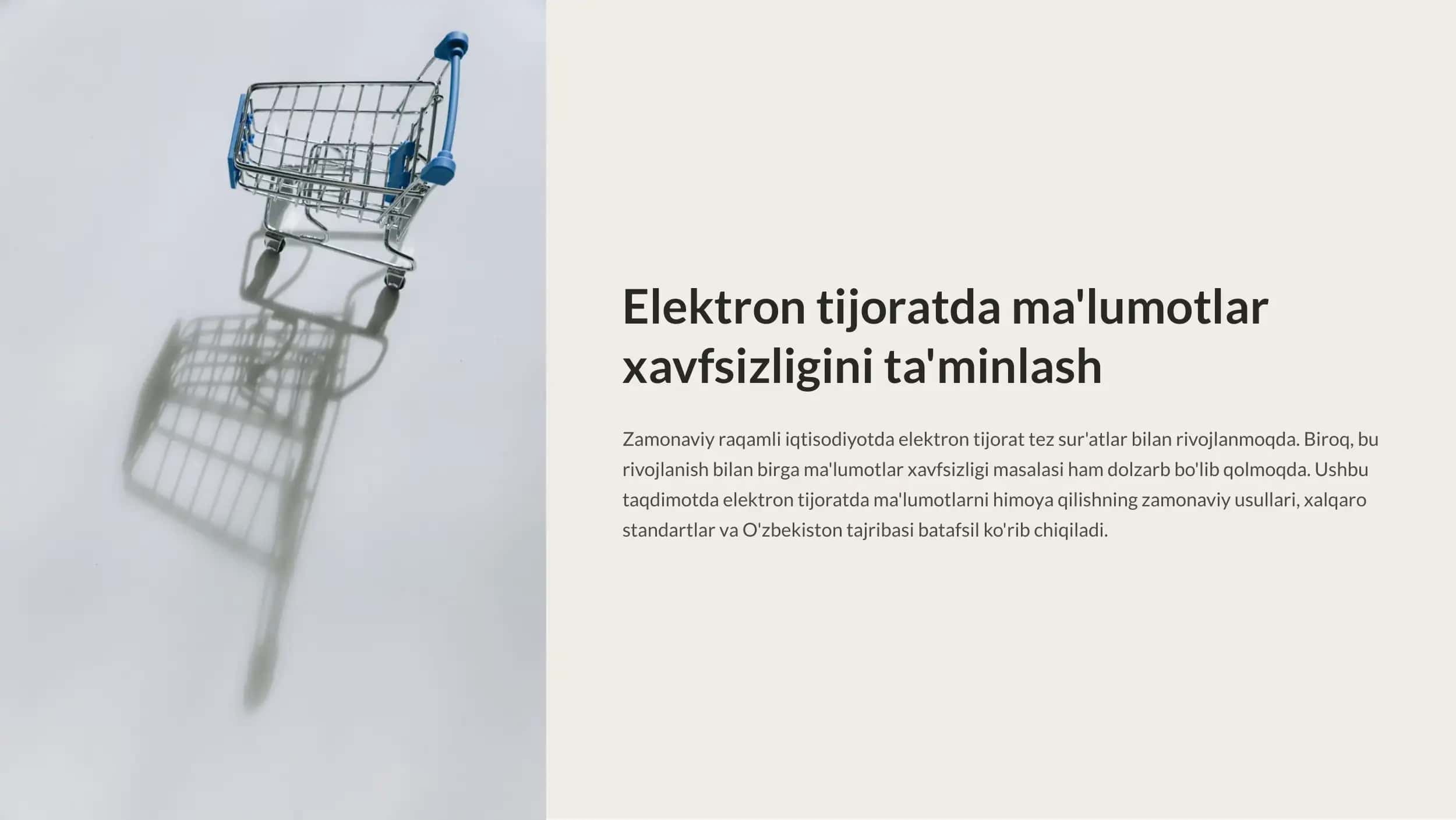 Elektron tijoratda ma'lumotlar xavfsizligini ta'minlash